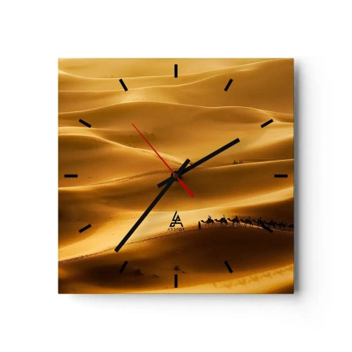 Horloge murale - Pendule murale - Caravane sur les vagues du désert - 40x40 cm