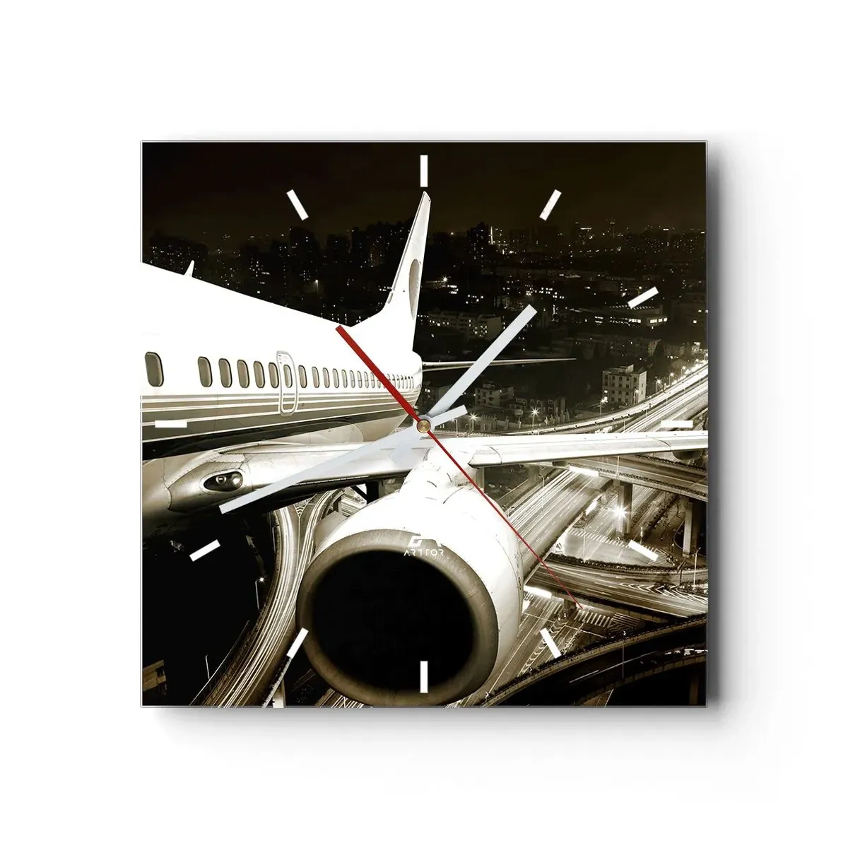 Horloge murale - Pendule murale - Vole dans la nuit - 40x40 cm