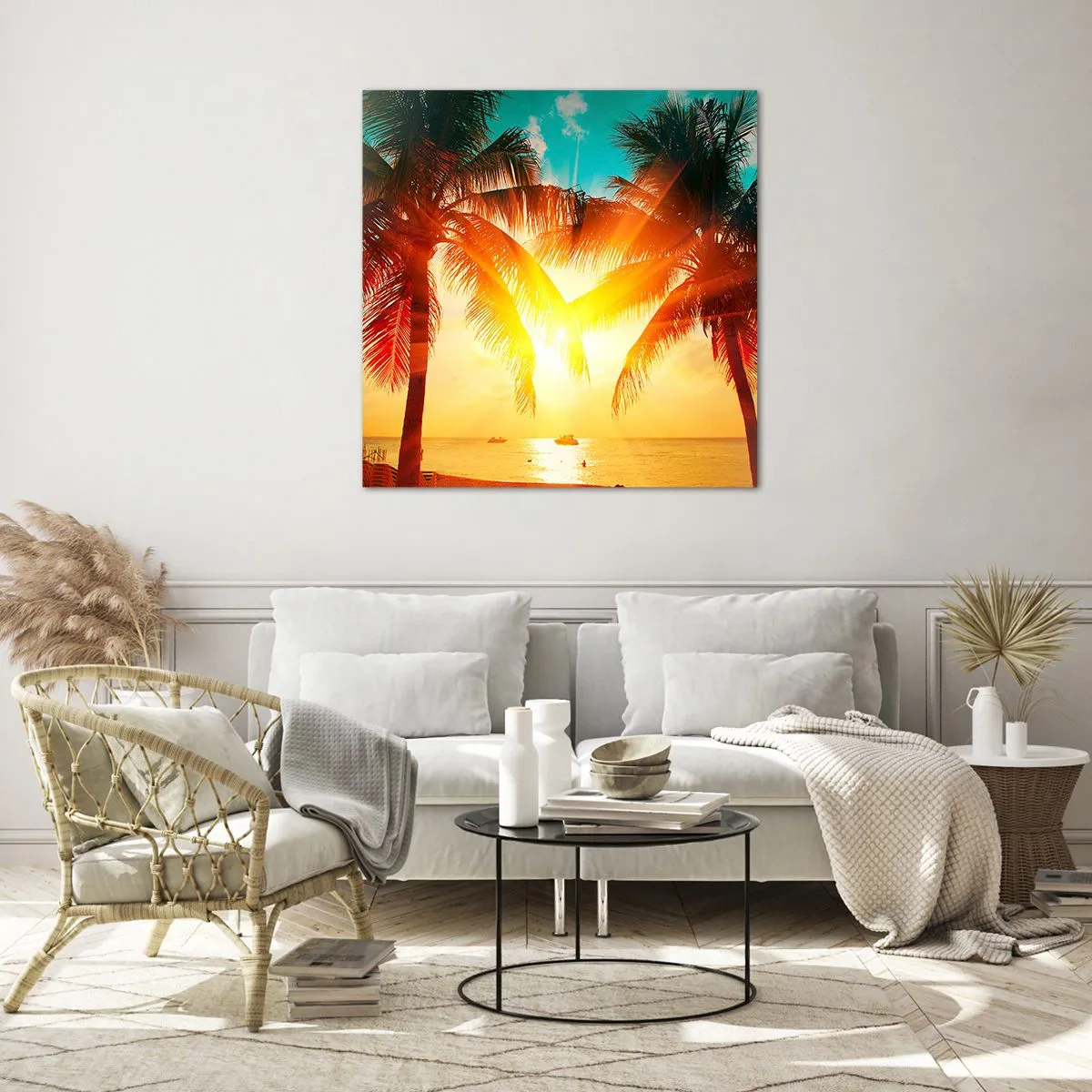 Impression sur verre - Image sur verre - Couple exotique - 40x40 cm