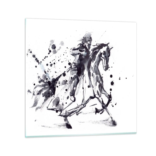Impression sur verre - Image sur verre - Chevalier noir - 70x70 cm