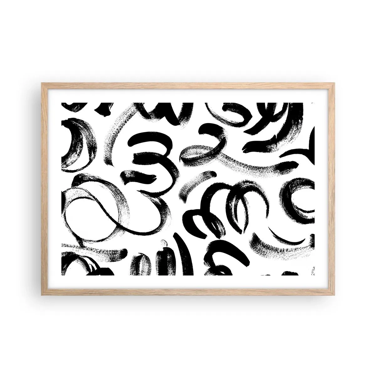 Affiche dans un chêne clair - Poster - Noir sur blanc - 70x50 cm