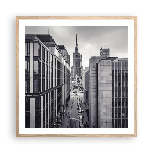 Affiche dans un chêne clair - Poster - Vallée de Varsovie - 60x60 cm