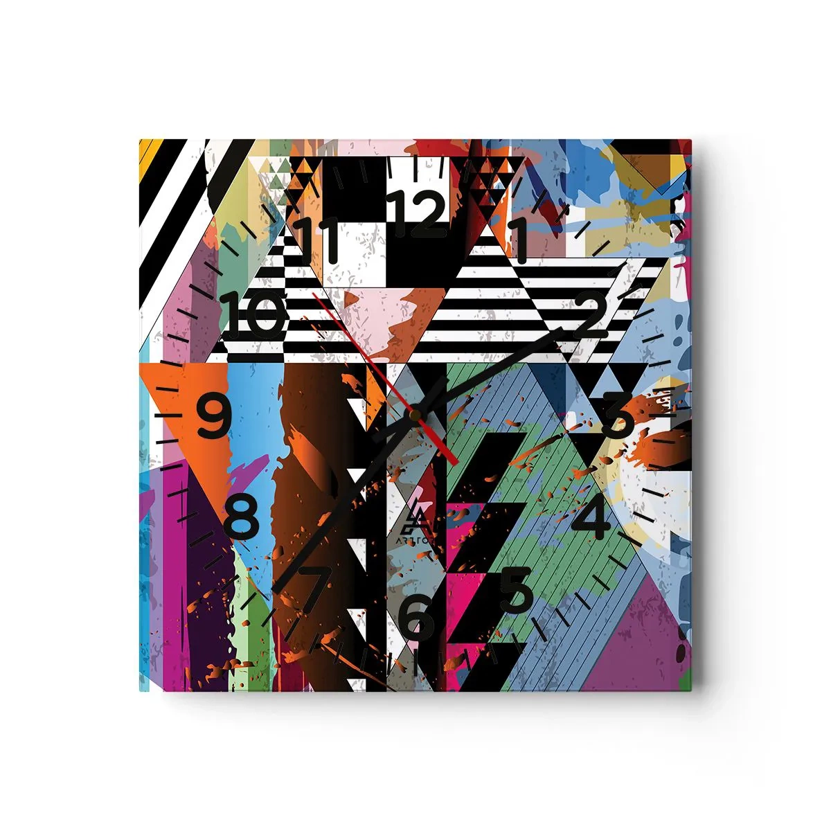 Horloge murale - Pendule murale - Géométrique et organique - 30x30 cm