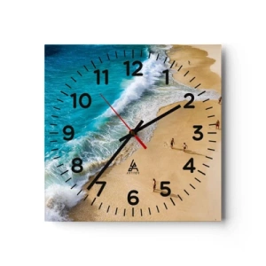 Horloge murale - Pendule murale - Et ensuite le soleil, la plage… - 40x40 cm