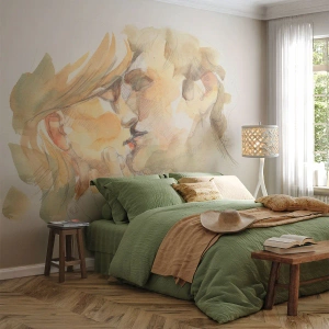 Papier Peint Photo Standard Eco - A moitié trouvé ? - Couple amoureux, Baiser, Morceau - 350x256 cm