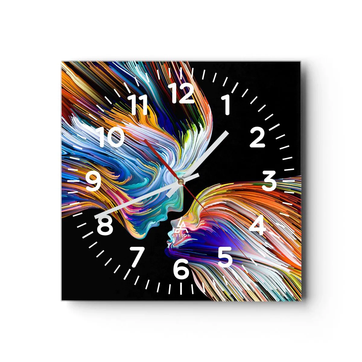 Horloge murale - Pendule murale - Une fusion d'énergie et de lumière - 30x30 cm