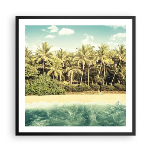 Affiche dans un cadre noir - Poster - Peut-être ici? - 60x60 cm