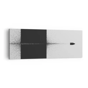 Impression sur toile - Image sur toile - Un projectile symbolique dans un style minimaliste et abstrait. - 140x50cm - Droit au but - Décoration murale moderne pour le salon et la chambre ARTTOR
