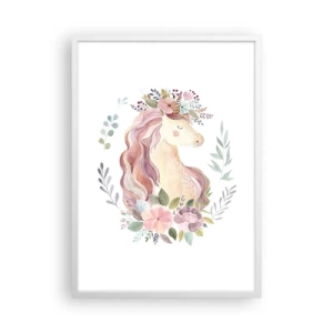 Affiche dans un cadre blanc - Poster - Invitation au monde des contes de fées - 50x70 cm