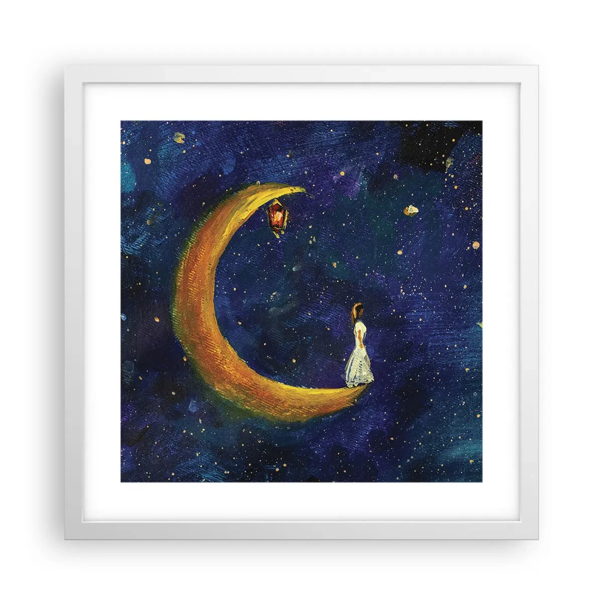 Affiche dans un cadre blanc - Poster - Appel du monde - 40x40 cm