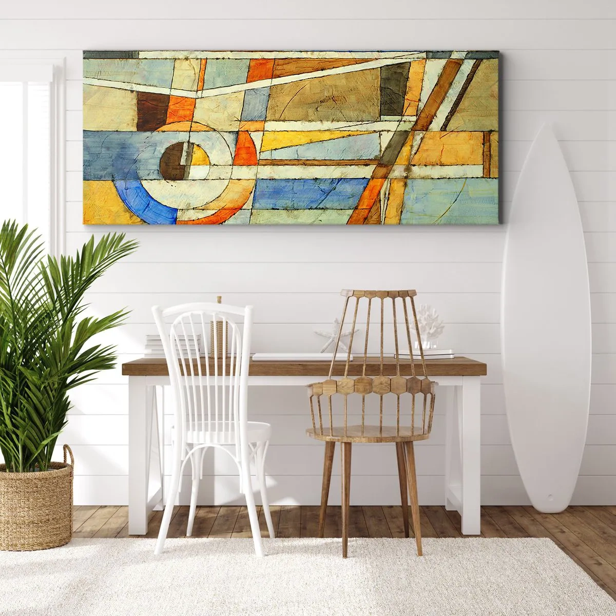 Impression sur toile - Image sur toile - Cubisme sur le chantier - 90x30 cm