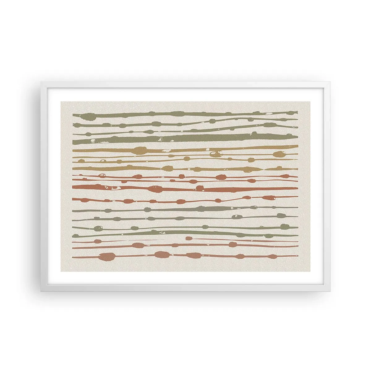 Affiche dans un cadre blanc - Poster - Notation musicale des couleurs - 70x50 cm