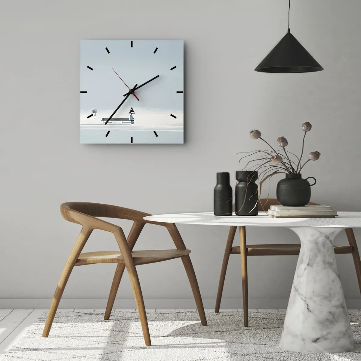 Horloge murale - Pendule murale - Oui, j'attends. - 40x40 cm