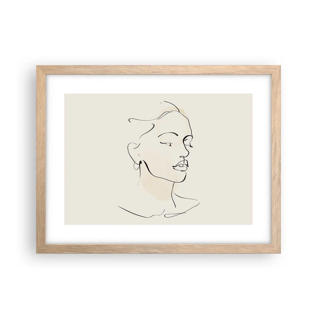 Affiche dans un chêne clair - Poster - Une ligne certaine - 40x30 cm