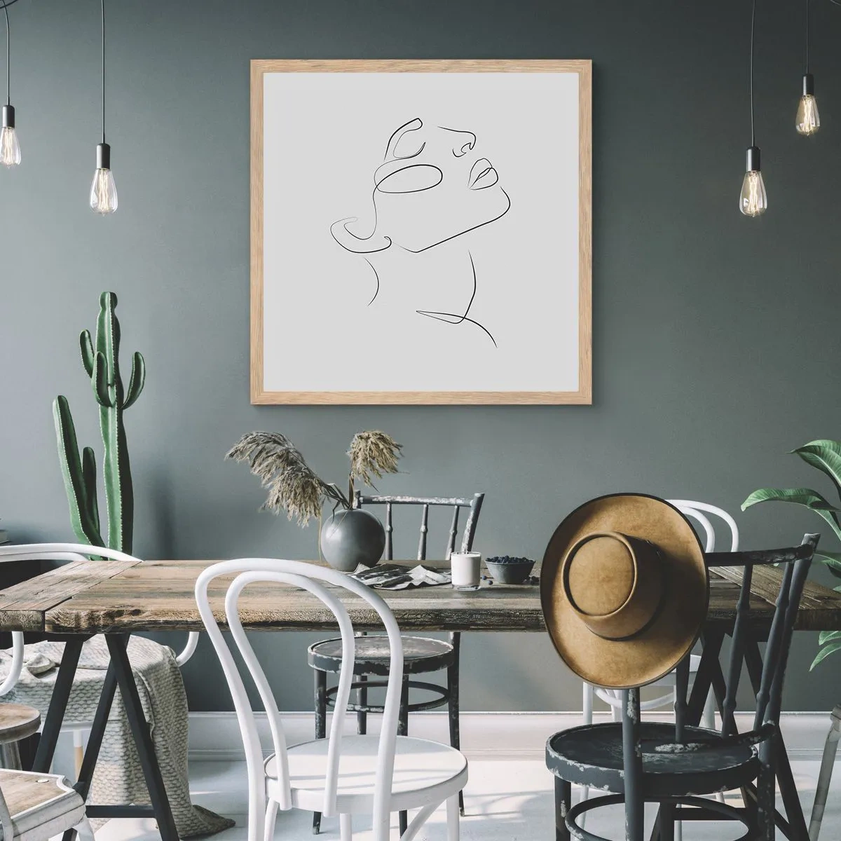 Affiche dans un chêne clair - Poster - Méandre du rêve - 50x50 cm