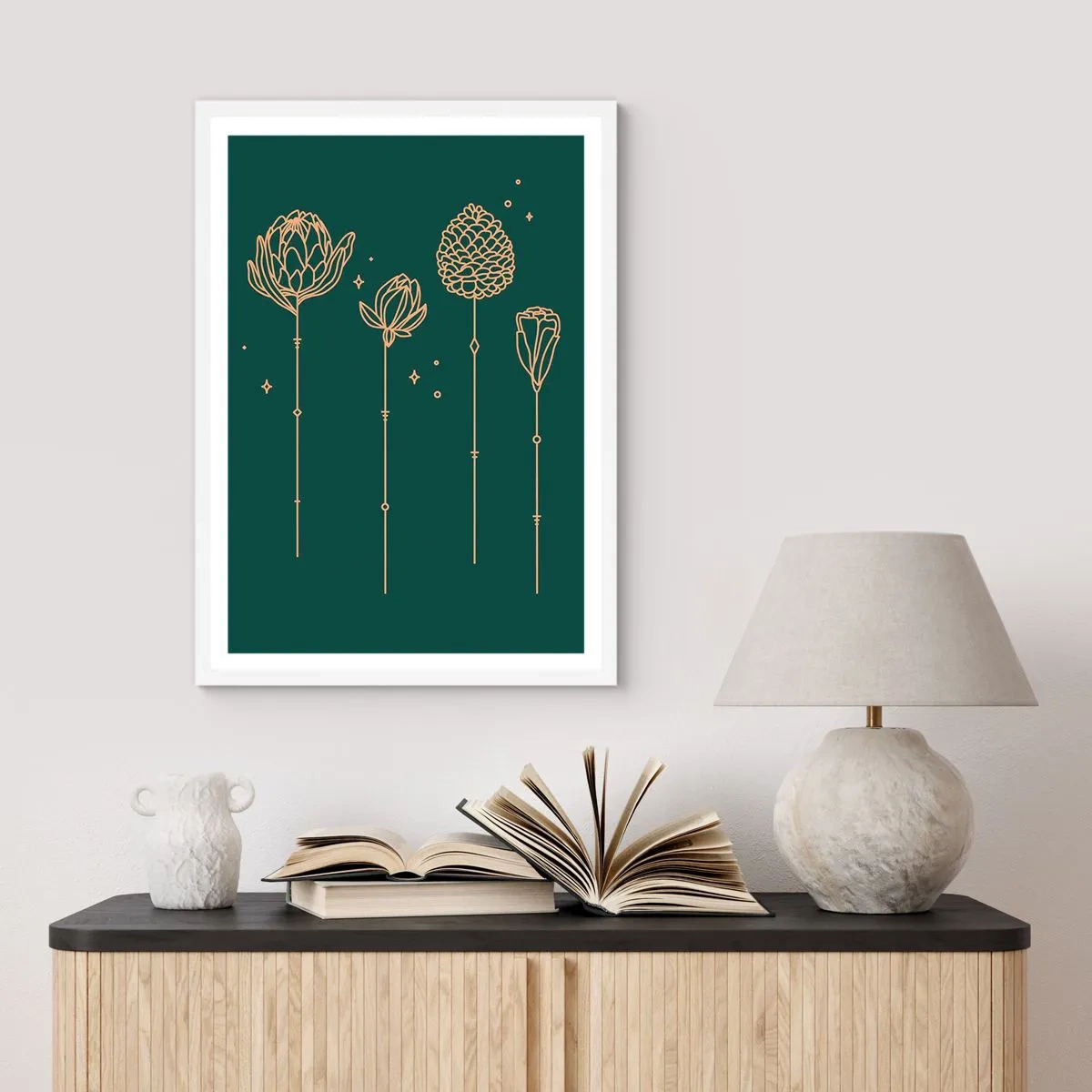 Affiche dans un cadre blanc - Poster - La famille Plante - 61x91 cm