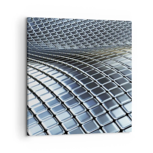 Impression sur toile - Image sur toile - Vague argent métallique - 60x60 cm