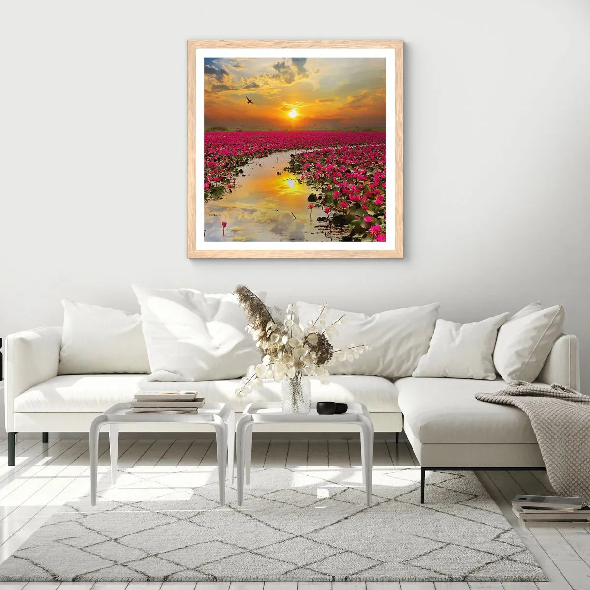 Affiche dans un chêne clair - Poster - La vie secrète du lac - 30x30 cm