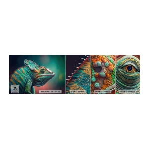 Échantillon de Papier Peint Premium Sand - Vous me voyez? Pas bien… - Caméléon, Animaux, Reptile - 100x30 cm