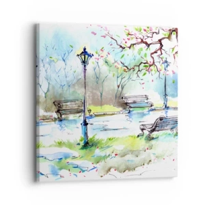 Impression sur toile - Image sur toile - Le charme du silence d'un parc - 30x30 cm