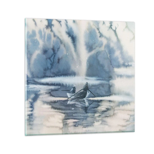 Impression sur verre - Image sur verre - Les pêcheurs dans leur paradis - 40x40 cm