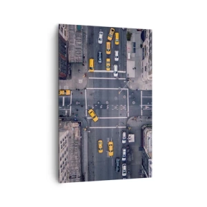 Impression sur toile - Image sur toile - Vue aérienne d'une rue animée de la ville - 80x120cm - Un choix simple - Décoration murale moderne pour le salon et la chambre ARTTOR