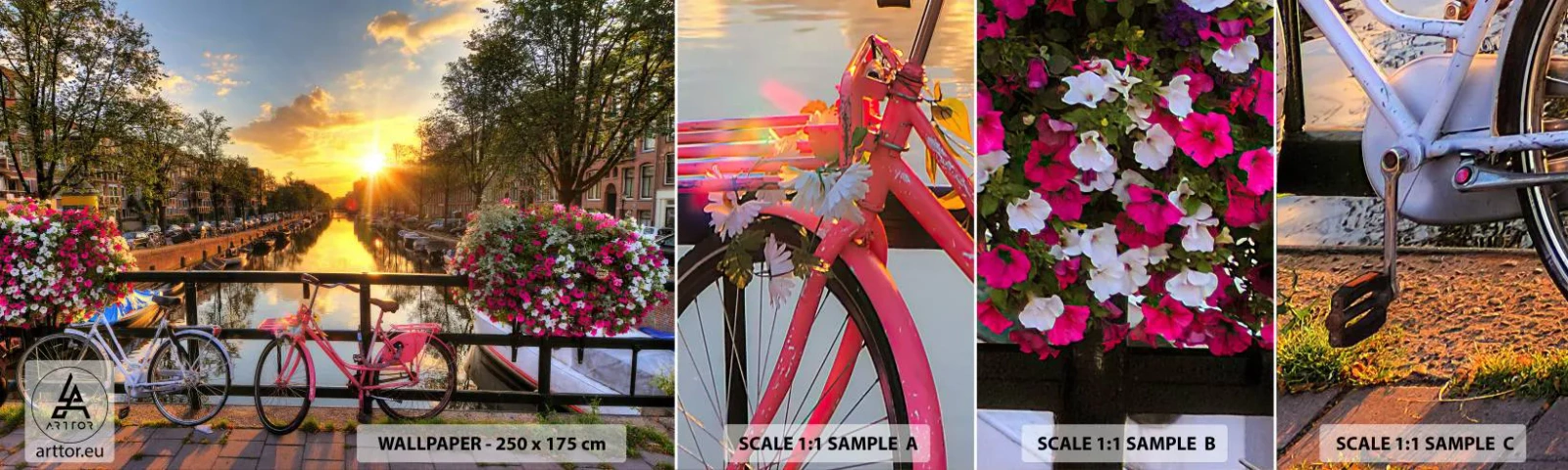 Échantillon De Papier Peint Standard Eco - Matin de printemps à Amsterdam - Ville, Amsterdam, Architecture - 100x30 cm