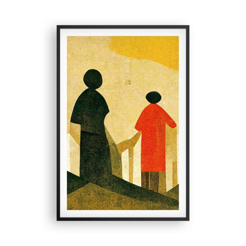 Affiche dans un cadre noir - Poster - La route est encore longue - 61x91 cm