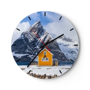 Horloge murale - Pendule murale - Vacances scandinaves - 40x40 cm