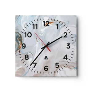 Horloge murale - Pendule murale - Blanc surélevé - 40x40 cm