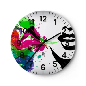 Horloge murale - Pendule murale - Une histoire aux couleurs de l'arc-en-ciel - 30x30 cm