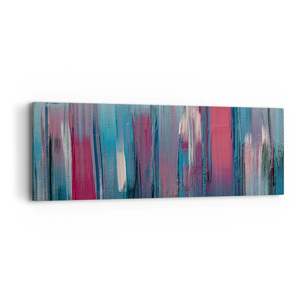 Impression sur toile - Image sur toile - Composition verticale en bleu et rouge - 90x30 cm