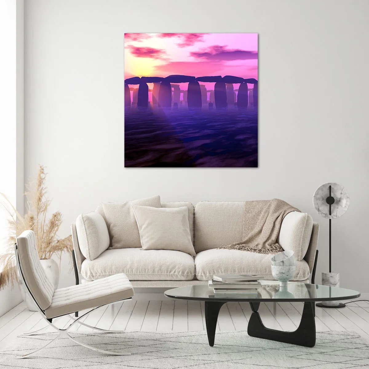 Impression sur verre - Image sur verre - Mystère à l'aube dans le brouillard - 70x70 cm