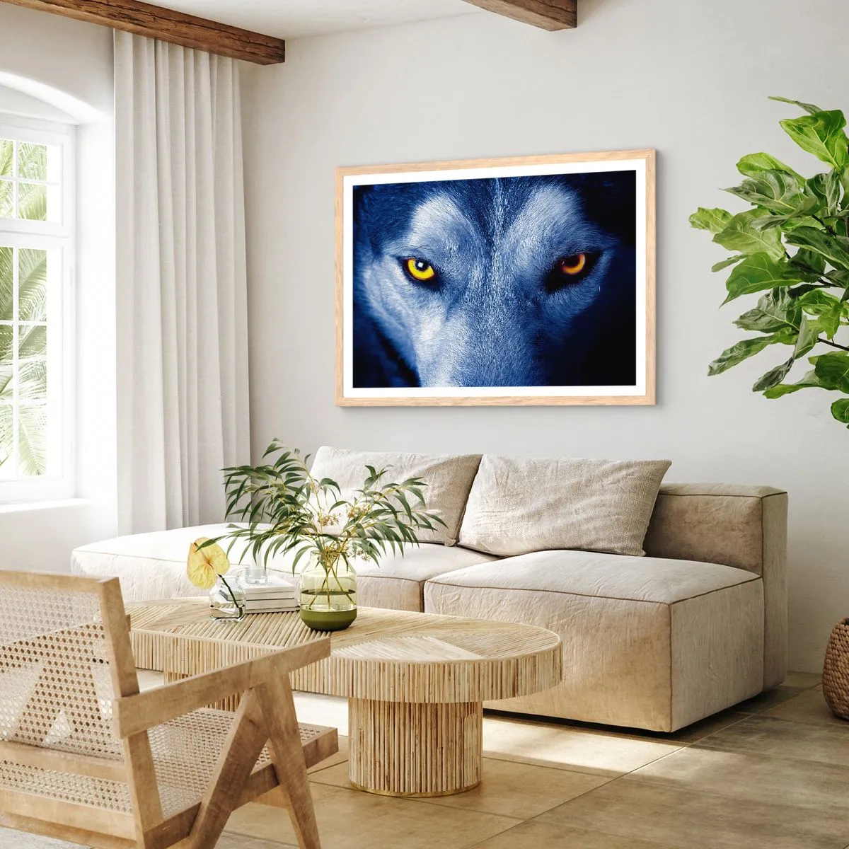 Affiche dans un chêne clair - Poster - Regars hypnotique - 100x70 cm