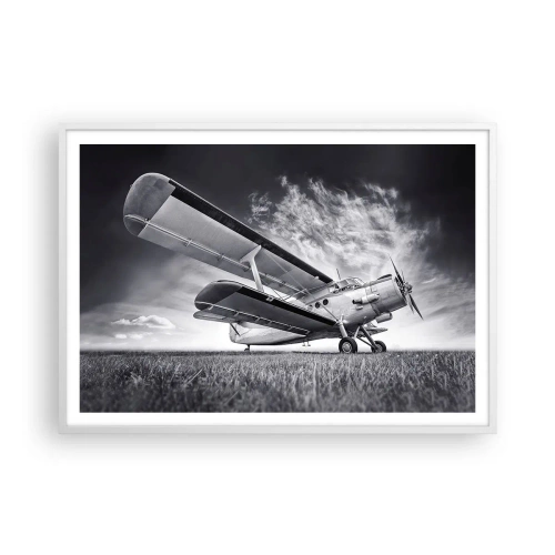 Affiche dans un cadre blanc - Poster - Le pèlerin ailé - 100x70 cm