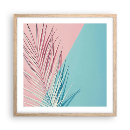 Affiche dans un chêne clair - Poster - Impression tropicale - 50x50 cm