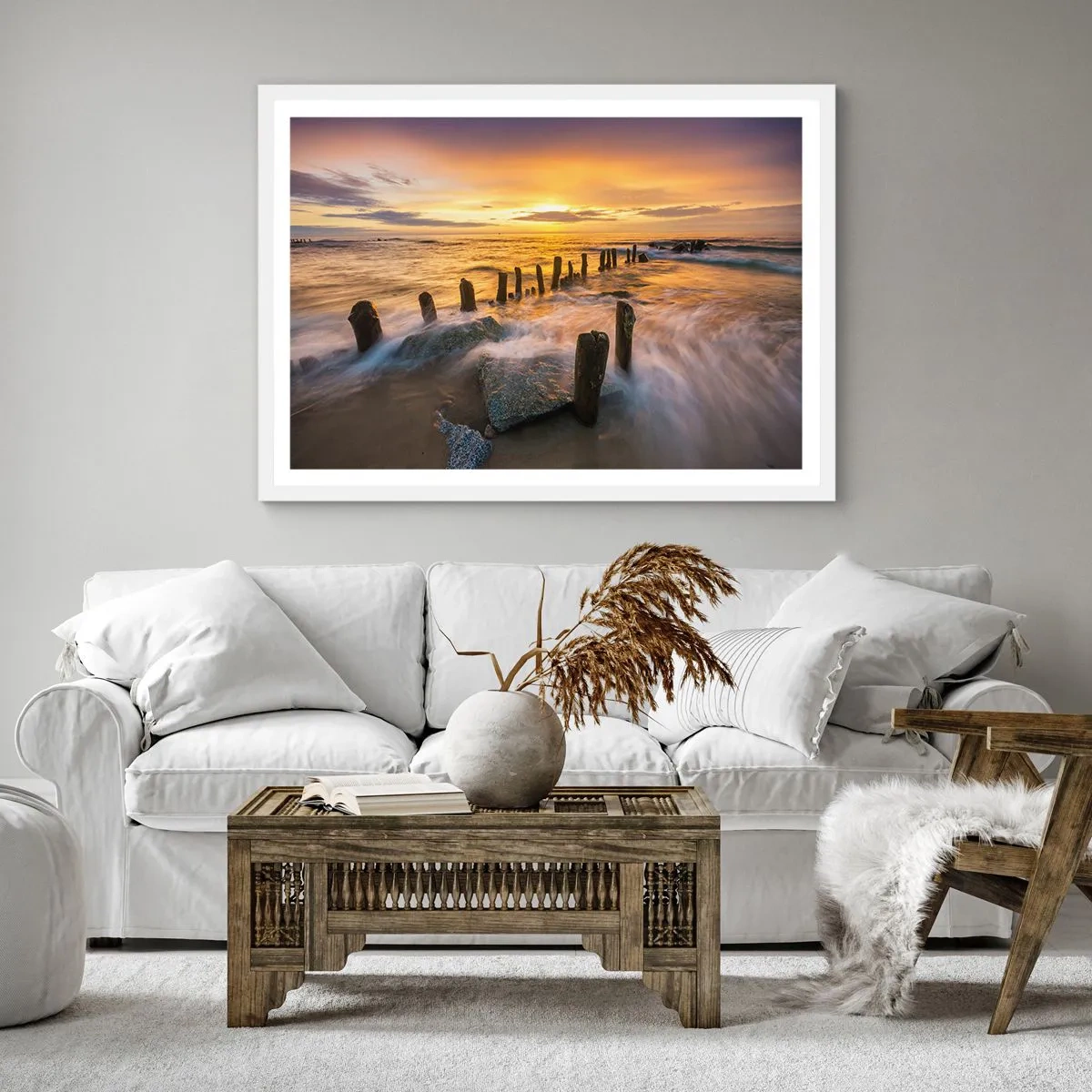 Affiche dans un cadre blanc - Poster - La beauté brute de la mer Baltique - 30x30 cm