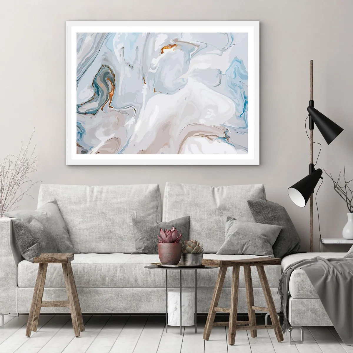 Affiche dans un cadre blanc - Poster - Blanc surélevé - 100x70 cm