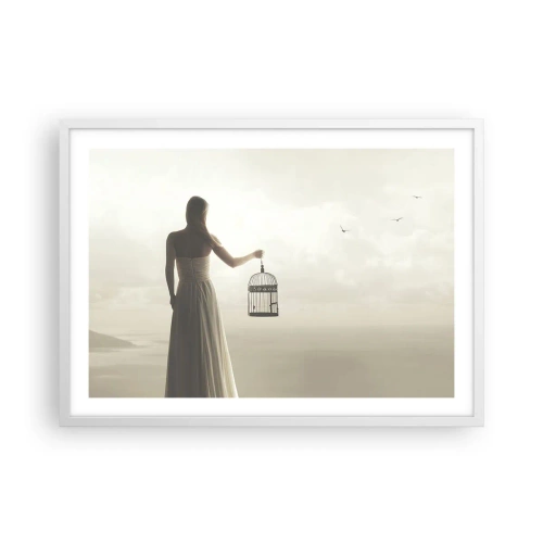 Affiche dans un cadre blanc - Poster - Soi libre - 70x50 cm