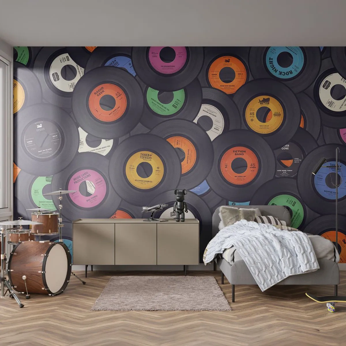 Papier Peint Photo Standard Eco - Couleurs des classiques - Vinyle, Musique, Ancien - 500x350 cm