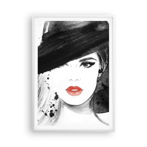 Affiche dans un cadre blanc - Poster - Dame en noir - 70x100 cm