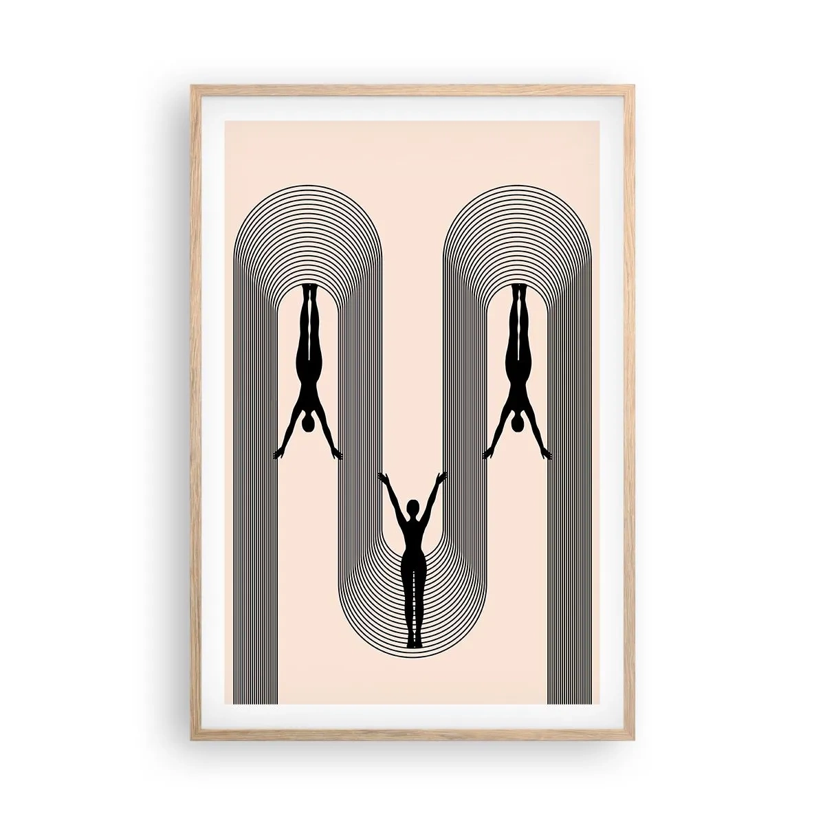 Affiche dans un chêne clair - Poster - Les jambes en l’air - 61x91 cm