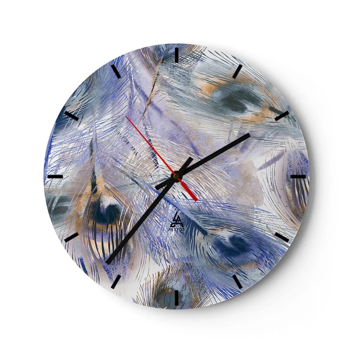 Horloge murale - Pendule murale - Composition de paon - 40x40 cm