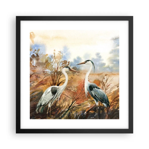 Affiche dans un cadre noir - Poster - Jusqu'où en automne ? - 40x40 cm