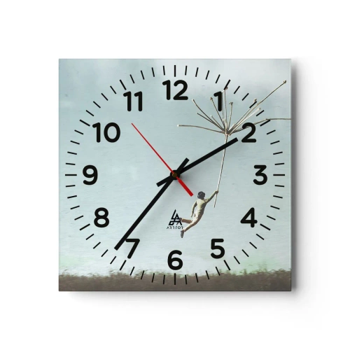 Horloge murale - Pendule murale - Cerfs-volants, pissenlits, vent - 30x30 cm