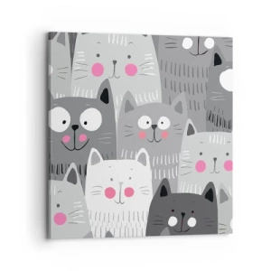 Impression sur toile - Image sur toile - Le monde des chats - 70x70 cm