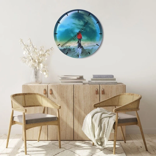Horloge murale - Pendule murale - Explorateur de la nouvelle terre - 40x40 cm