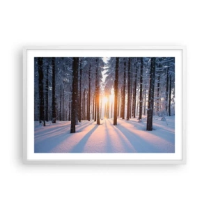 Affiche dans un cadre blanc - Poster - Clairement en noir et blanc - 70x50 cm