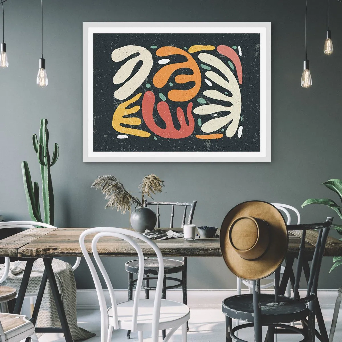 Affiche dans un cadre blanc - Poster - Composition – Je suis sur le point de t'attraper - 50x40 cm