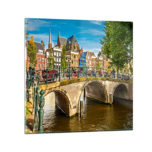 Impression sur verre - Image sur verre - Le printemps sur le canal - 50x50 cm